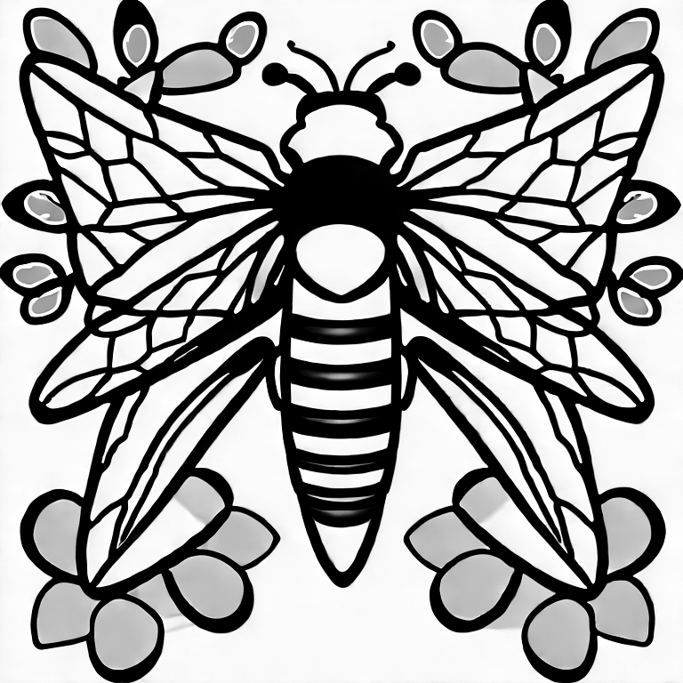 Coloring page of a bee