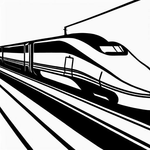 Coloring page of a bullet train