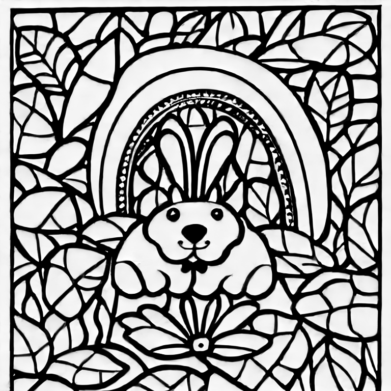 Coloring page of a bunny