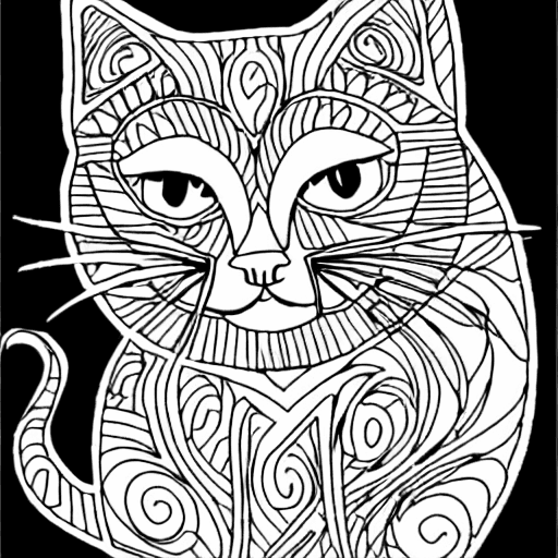 Coloring page of a cat