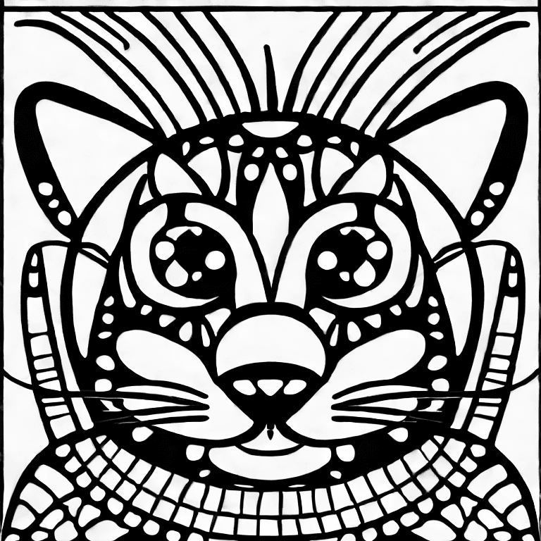 Coloring page of a cat