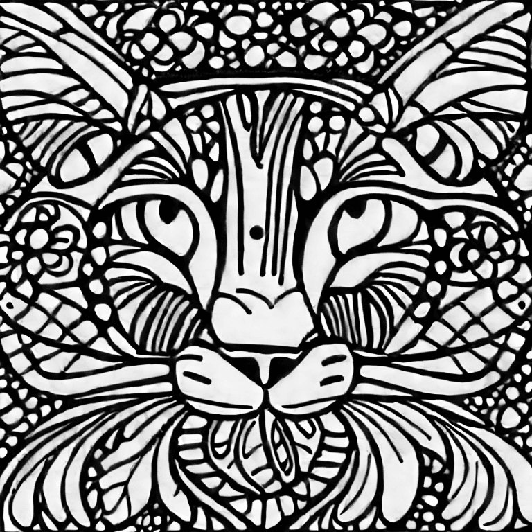 Coloring page of a cat