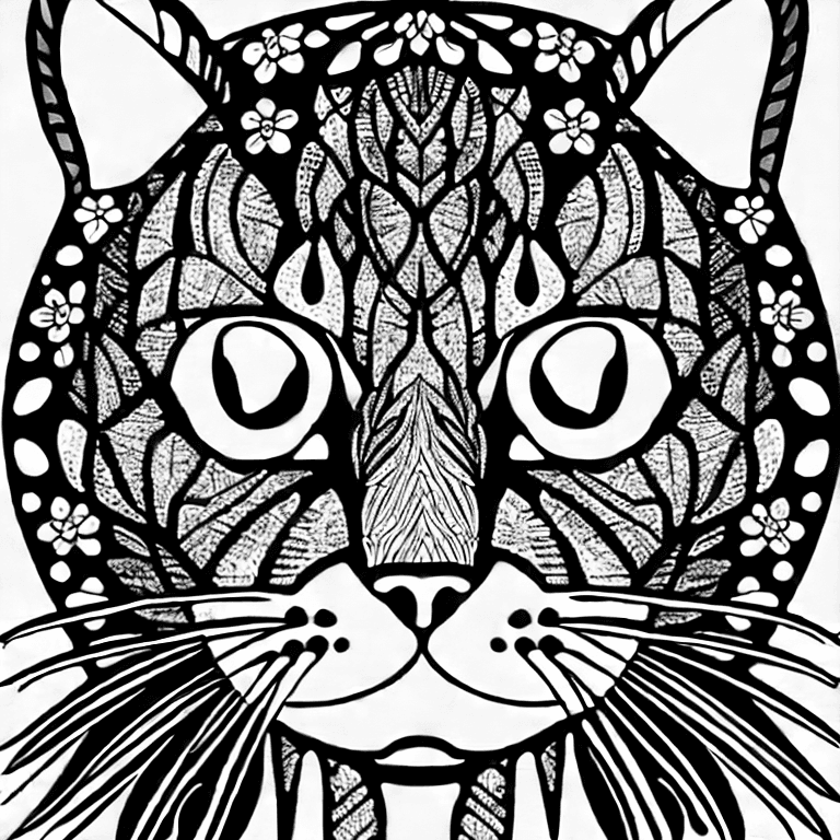 Coloring page of a cat