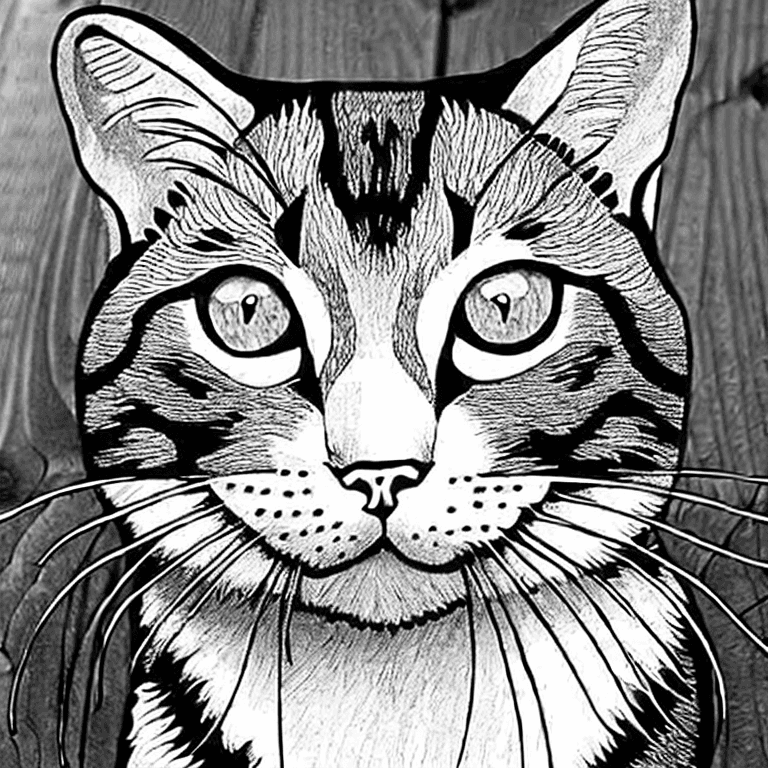 Coloring page of a cat