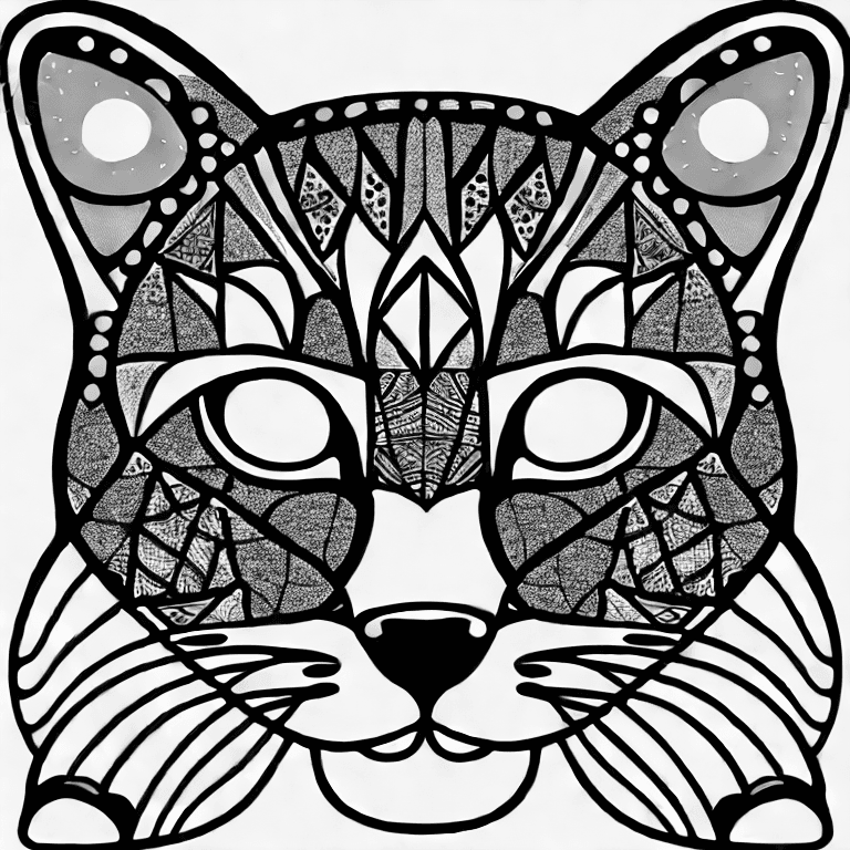 Coloring page of a cat