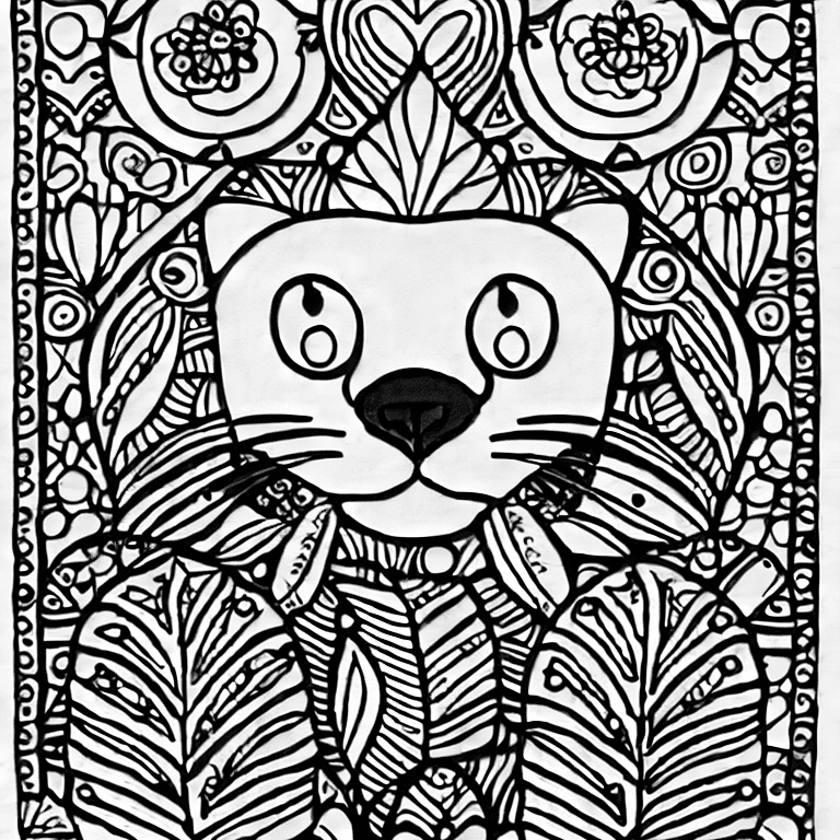 Coloring page of a cat