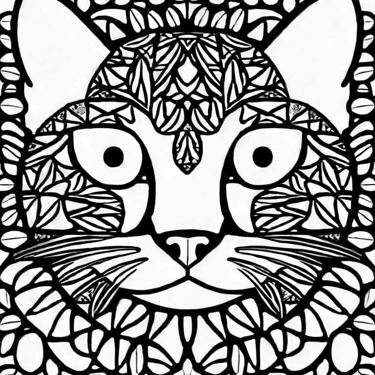 Coloring page of a cat