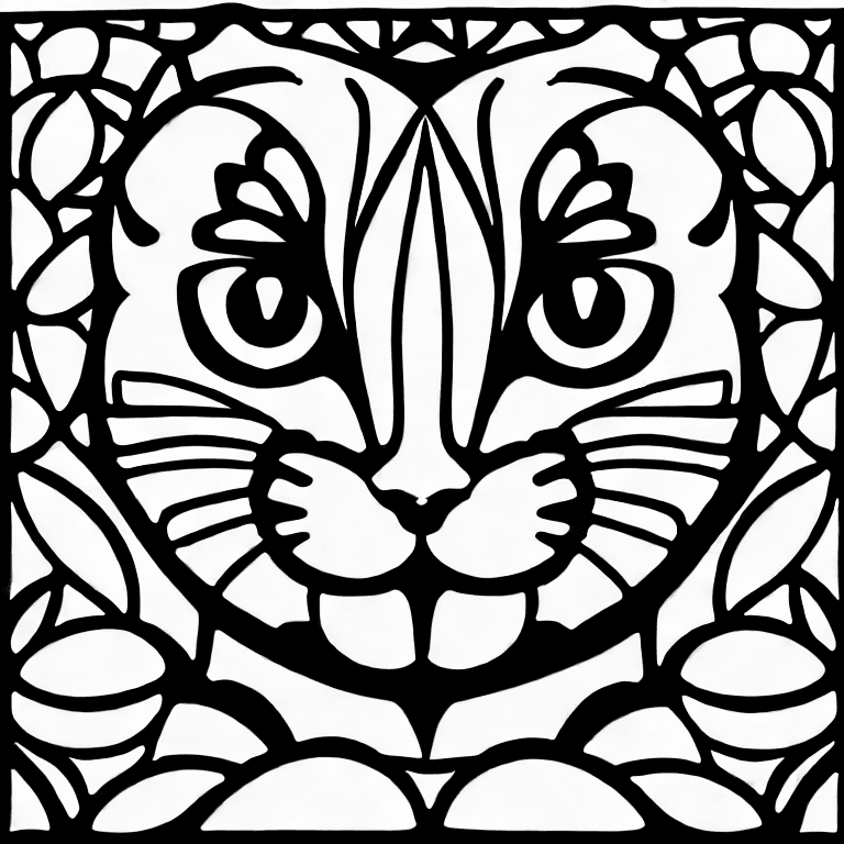 Coloring page of a cat