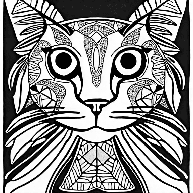 Coloring page of a cat