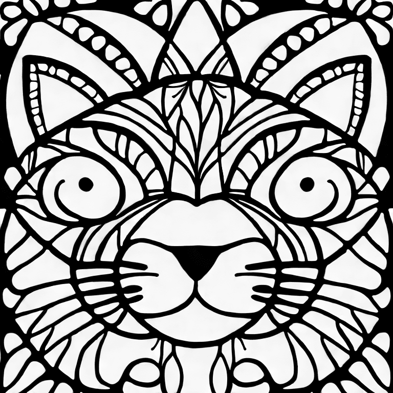 Coloring page of a cat