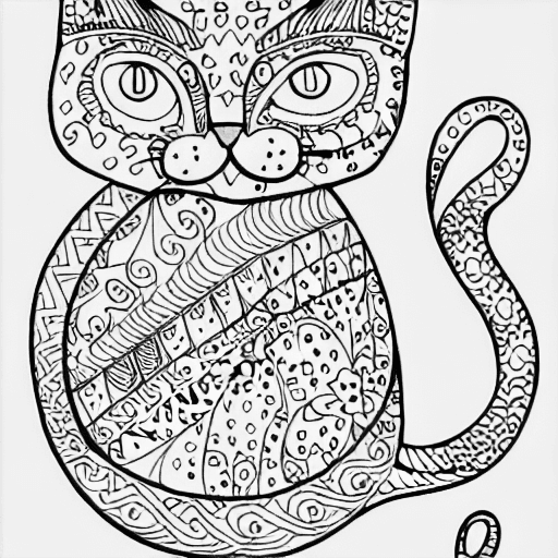 Coloring page of a cat