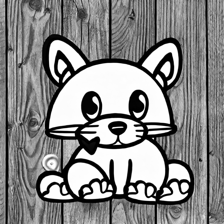 Coloring page of a cute puppy kawaii style