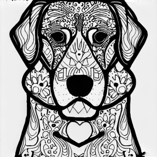 Coloring page of a dog