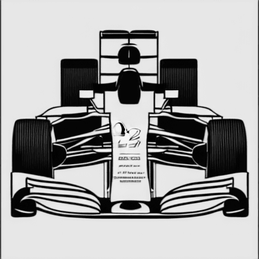 Coloring page of a f1 car