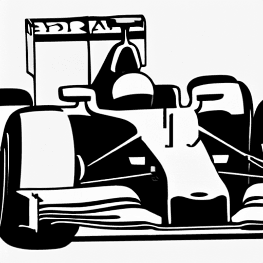 Coloring page of a f1 car