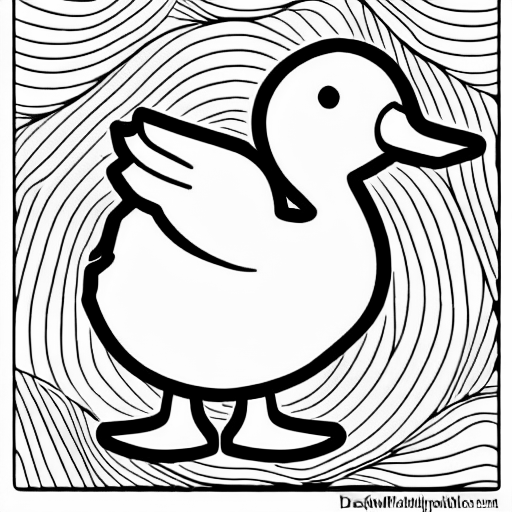 Coloring page of a farting duck
