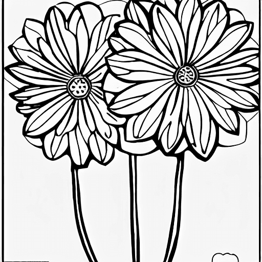 Coloring page of a flower