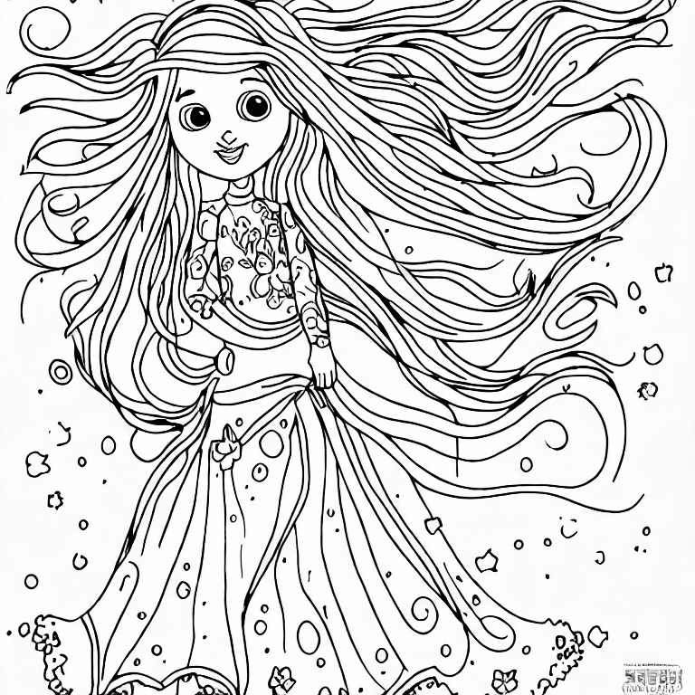 Coloring page of a girl
