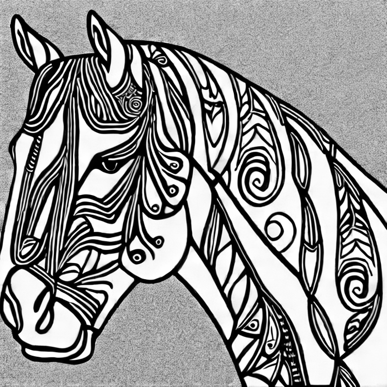 Coloring page of a horse