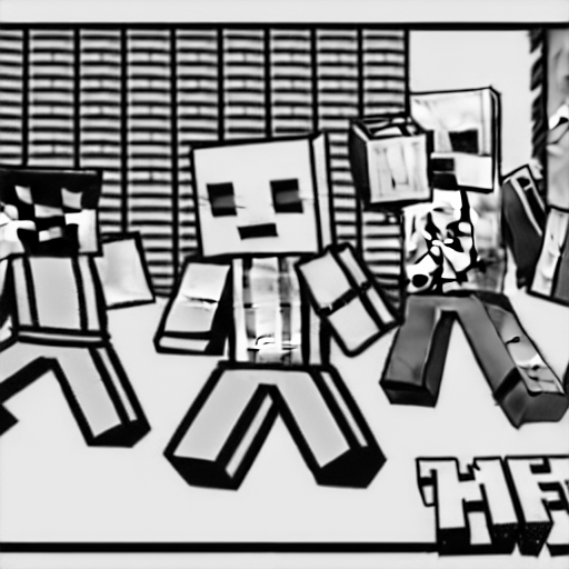 Coloring page of a minecraft steve fighting zombies
