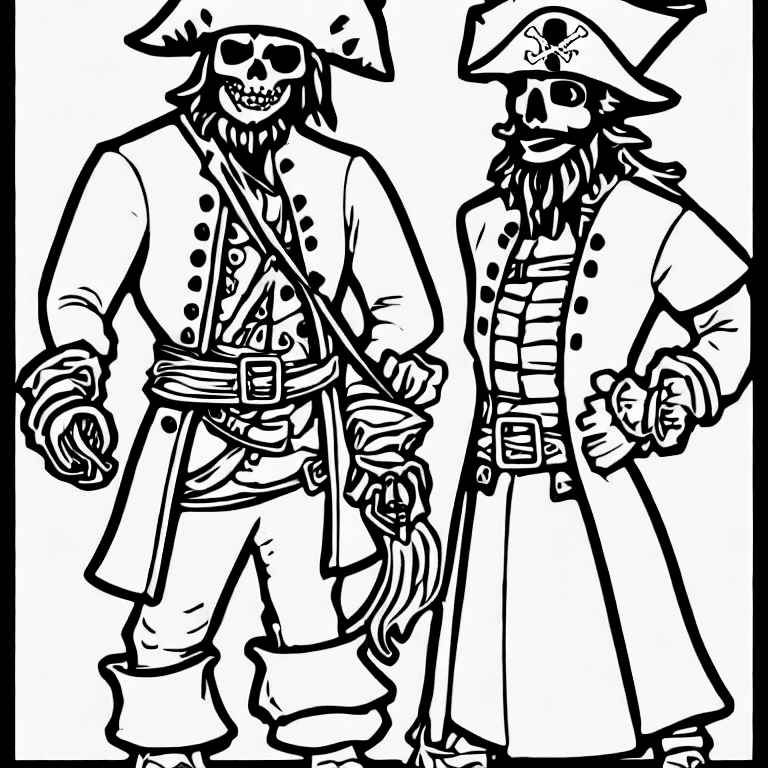 Coloring page of a pirate