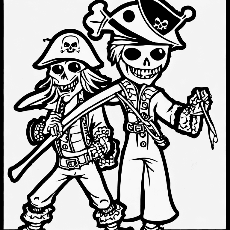 Coloring page of a pirate