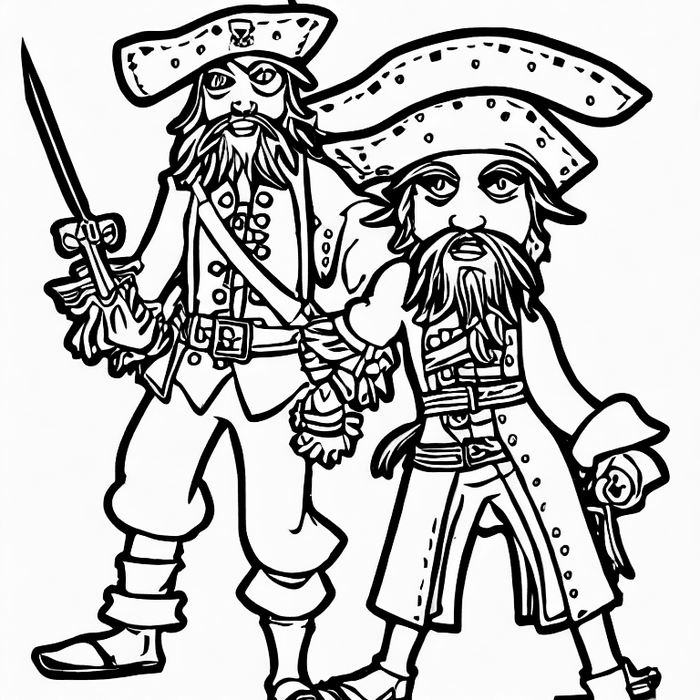 Coloring page of a pirate