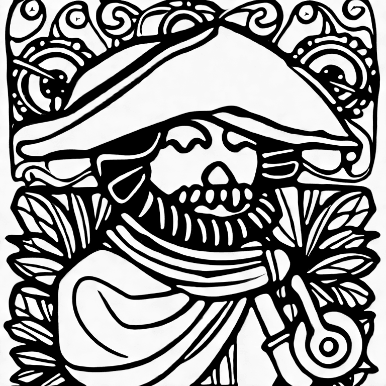 Coloring page of a pirate