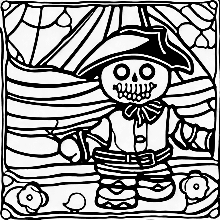 Coloring page of a pirate