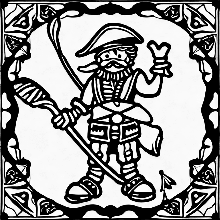 Coloring page of a pirate