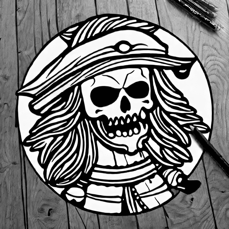 Coloring page of a pirate