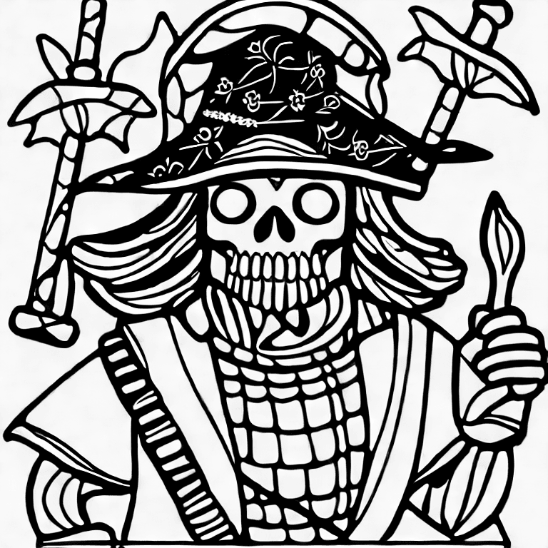 Coloring page of a pirate