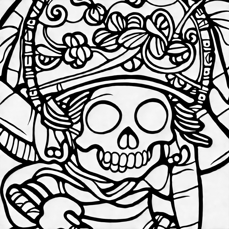 Coloring page of a pirate