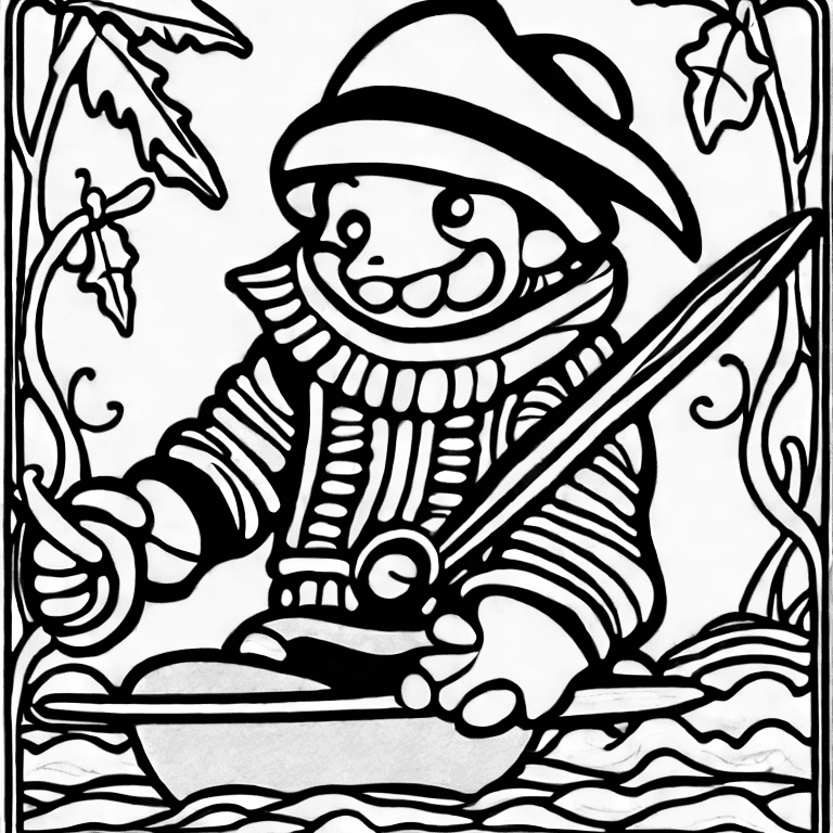 Coloring page of a pirate