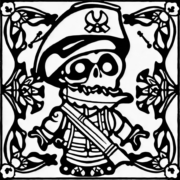 Coloring page of a pirate