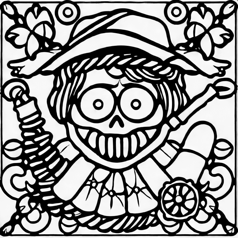 Coloring page of a pirate