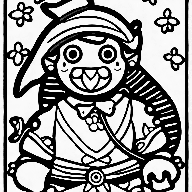 Coloring page of a pirate