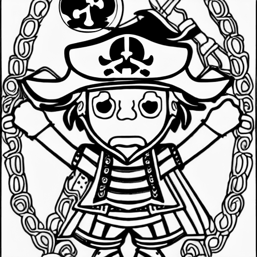 Coloring page of a pirate