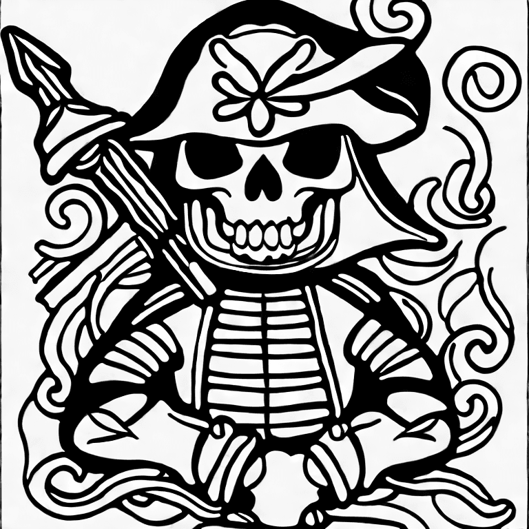 Coloring page of a pirate