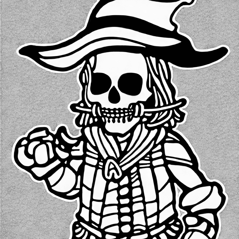 Coloring page of a pirate