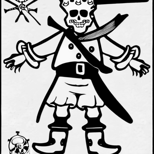 Coloring page of a pirate