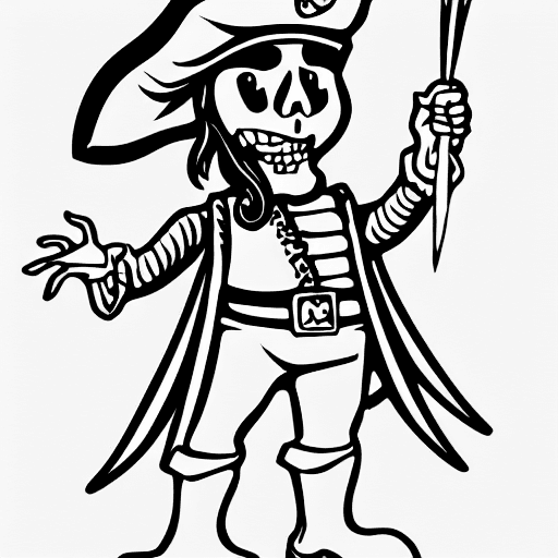 Coloring page of a pirate