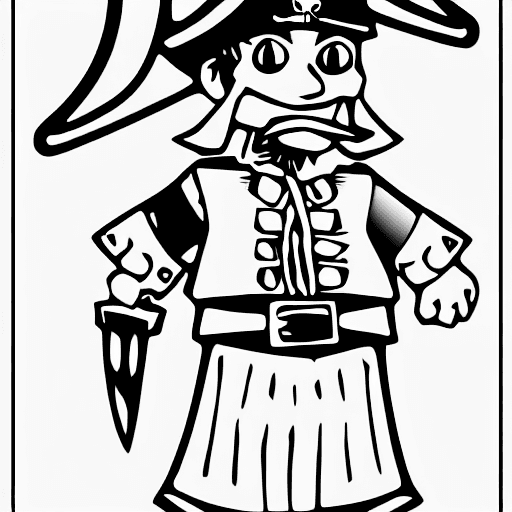 Coloring page of a pirate