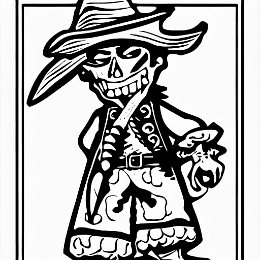 Coloring page of a pirate