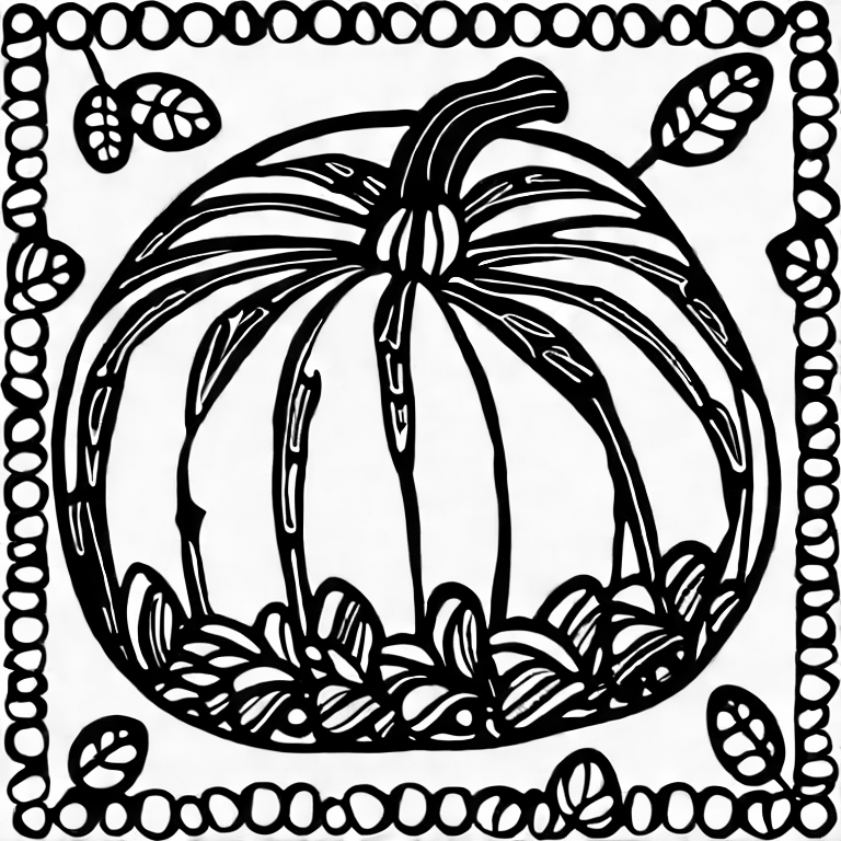 Coloring page of a pumpkin