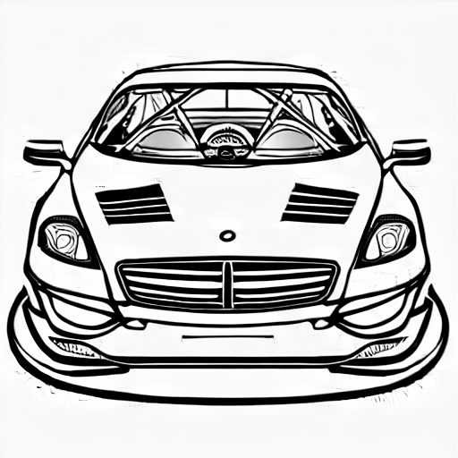 Coloring page of a race car