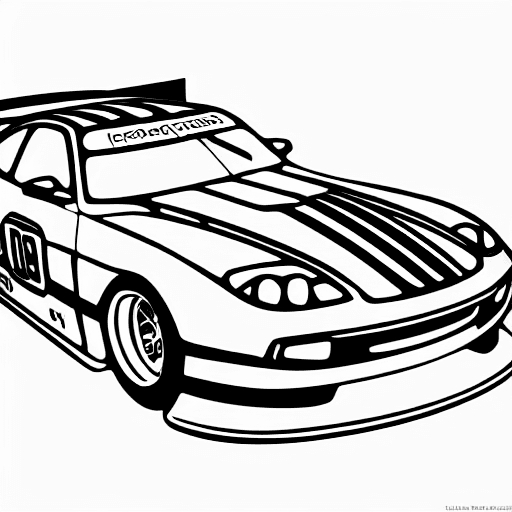 Coloring page of a race car