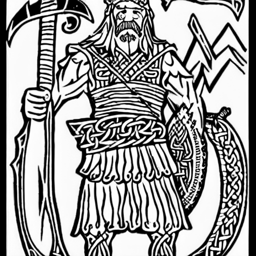 Coloring page of a thousand vikings party