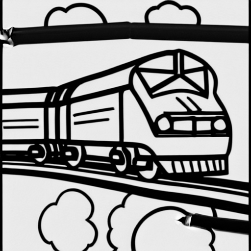 Coloring page of a train