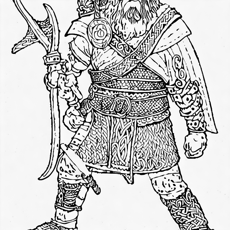 Coloring page of a viking pand